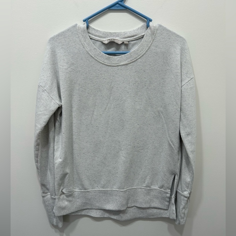 Athleta Sweatshirt Size XS‎ Heather White/Gray Coastal Luxe Cozy Soft Stretch